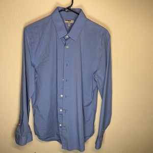 Express1MX, Light Blue, Long Sleeve Button Down Shirt